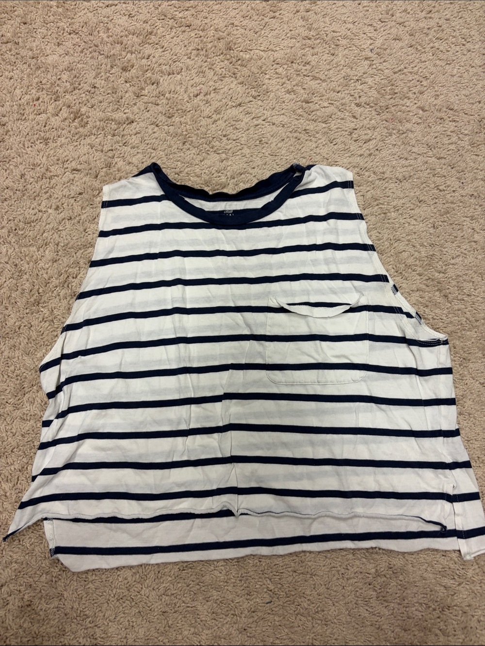 AERIE Navy and White Flowy Sleeveless Tank Top